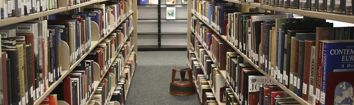 Thomas University Library book stacks