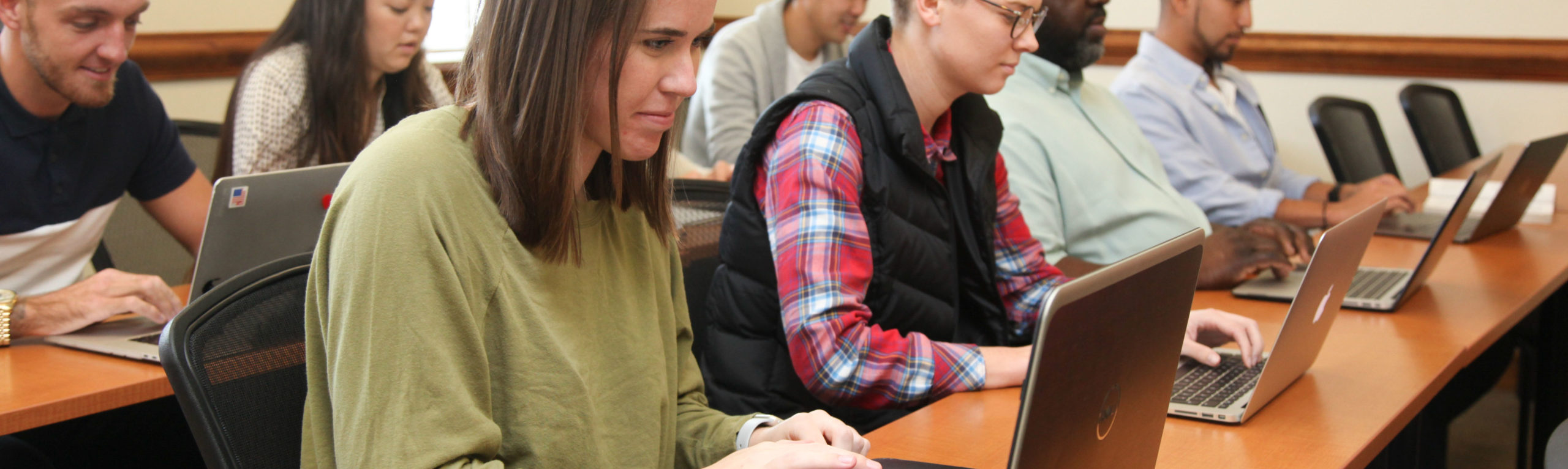 Business students in a class at Thomas University